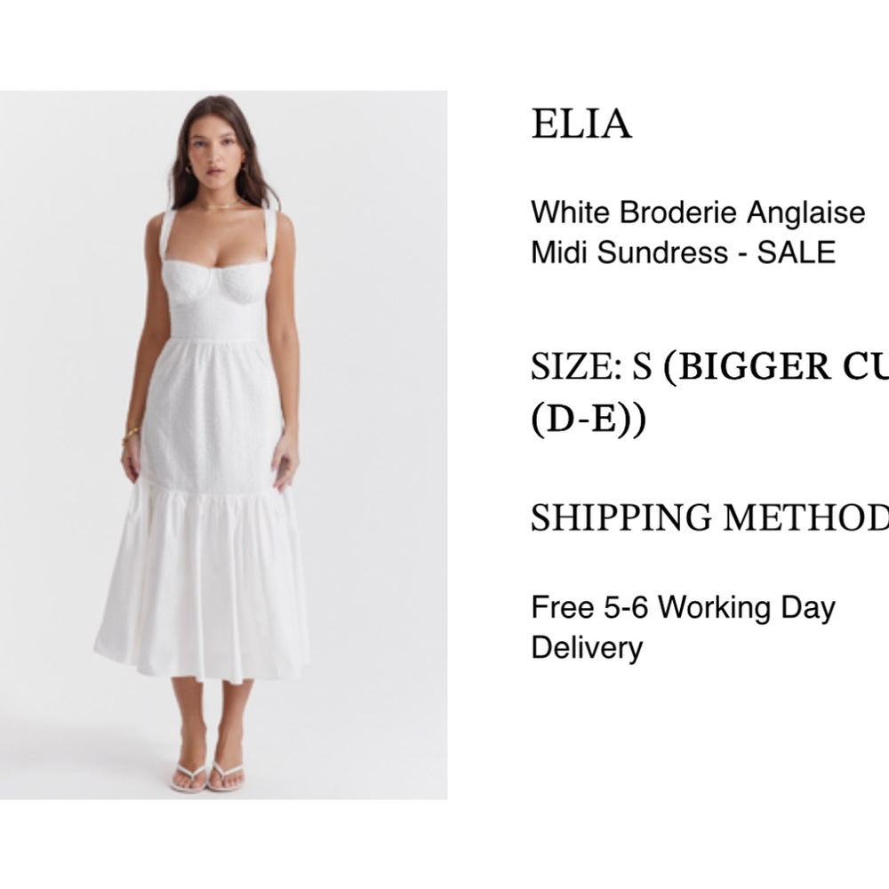 House of CB White Broderie Anglaise Midi Dress